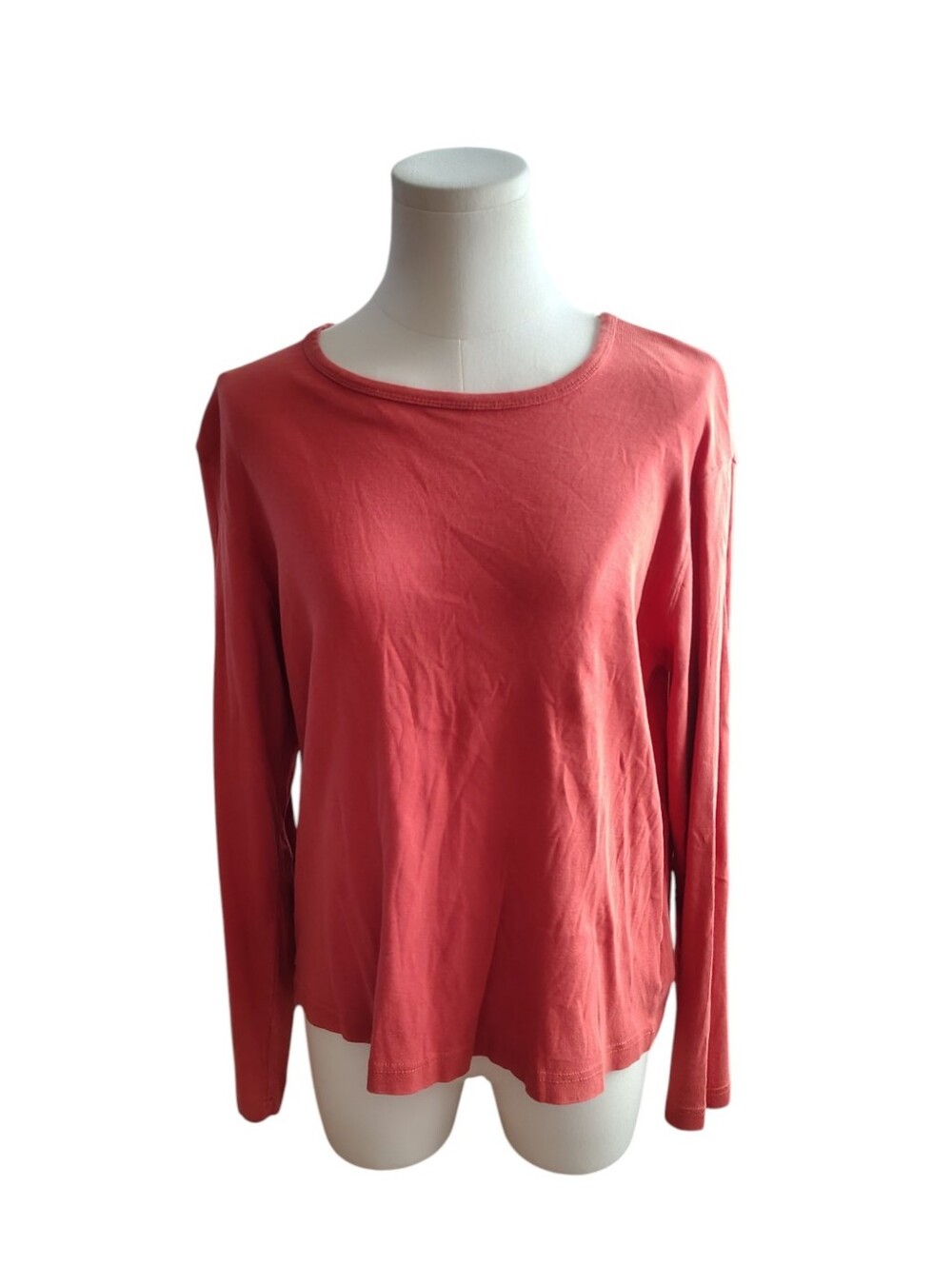 Vintage Eddie Bauer 100© Cotton Burnt Orange Long Sleeve Tee Size Large